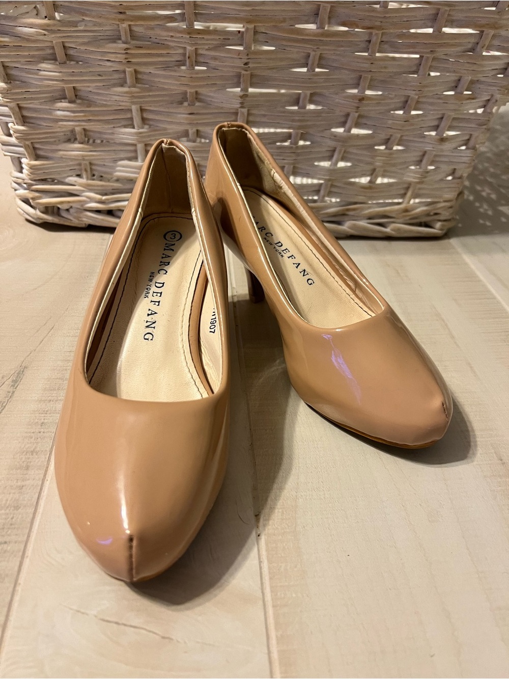 Marc Defang Girls' Nude Patent Dress Pumps